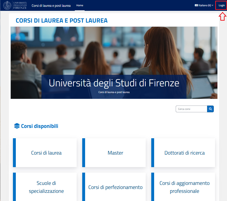 LOGIN in piattaforma