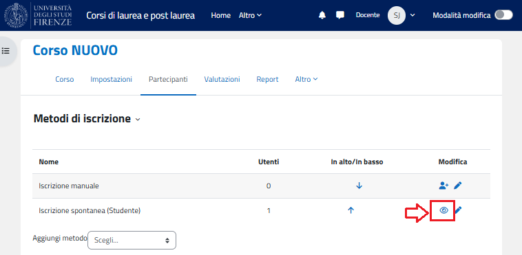 ISCRIZIONE SPONTANEA ABILITATA