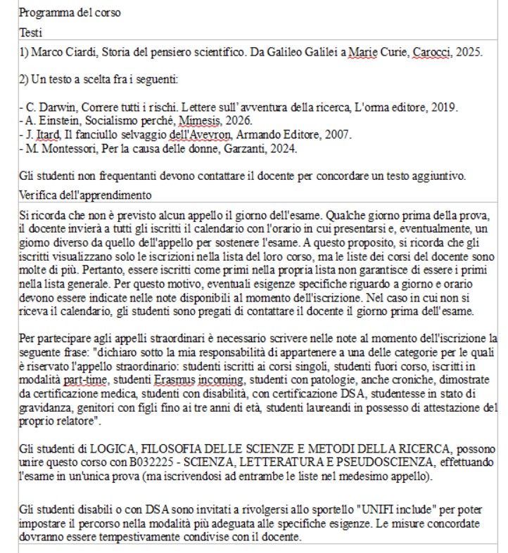 Programma di esame